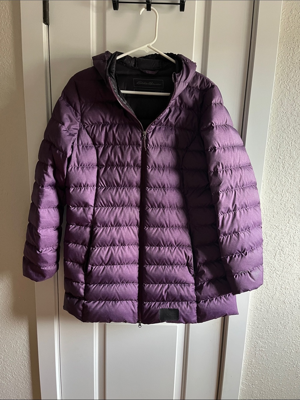 Eddie Bauer Deep Purple Quilted Hooded Puffer Coat